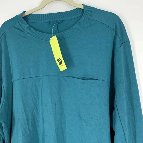 All in Motion Men's Ponte Crew Neck Sweatshirt Turquoise Blue Size XL NWT - Picture 5 of 8